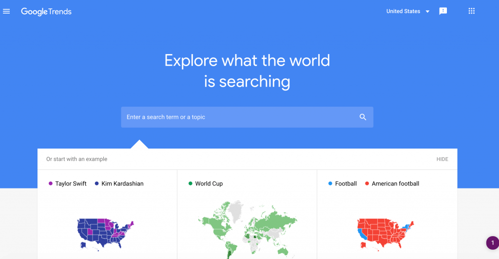 Googleトレンドダッシュボード。