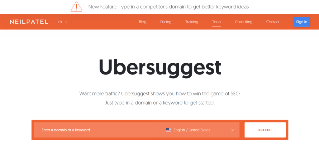 尼爾帕特爾的 Ubersuggest
