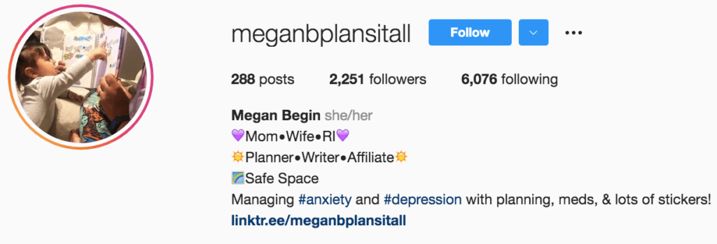 Profil Instagram cu bio optimizată.
