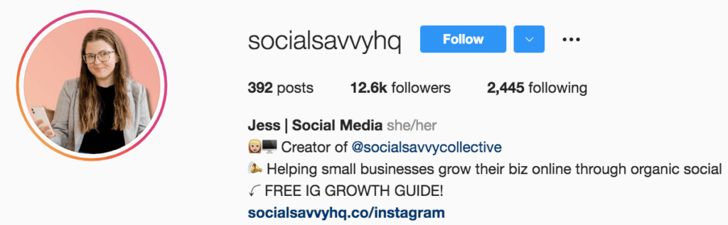 Profil Instagram optimizat cu emoji și mânere.