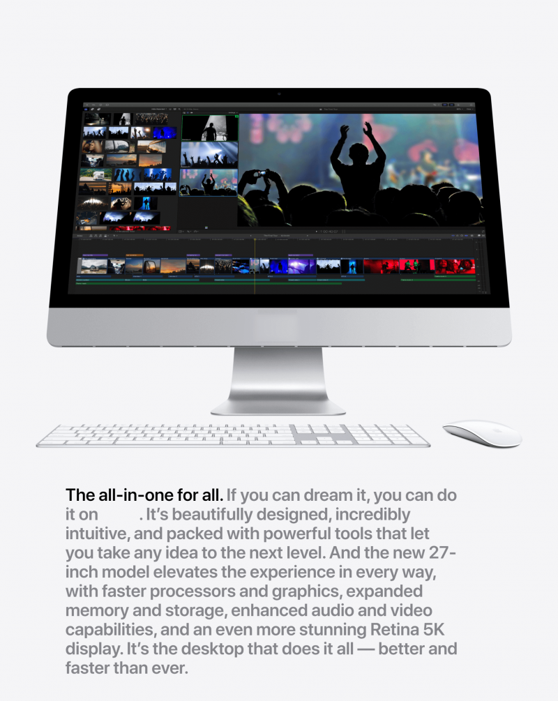 Ein Bild mit unverwechselbarer Apple-Werbung, bei dem die Logos entfernt wurden.