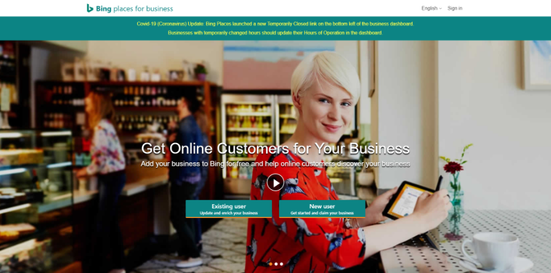 Bing-Orte-Homepage