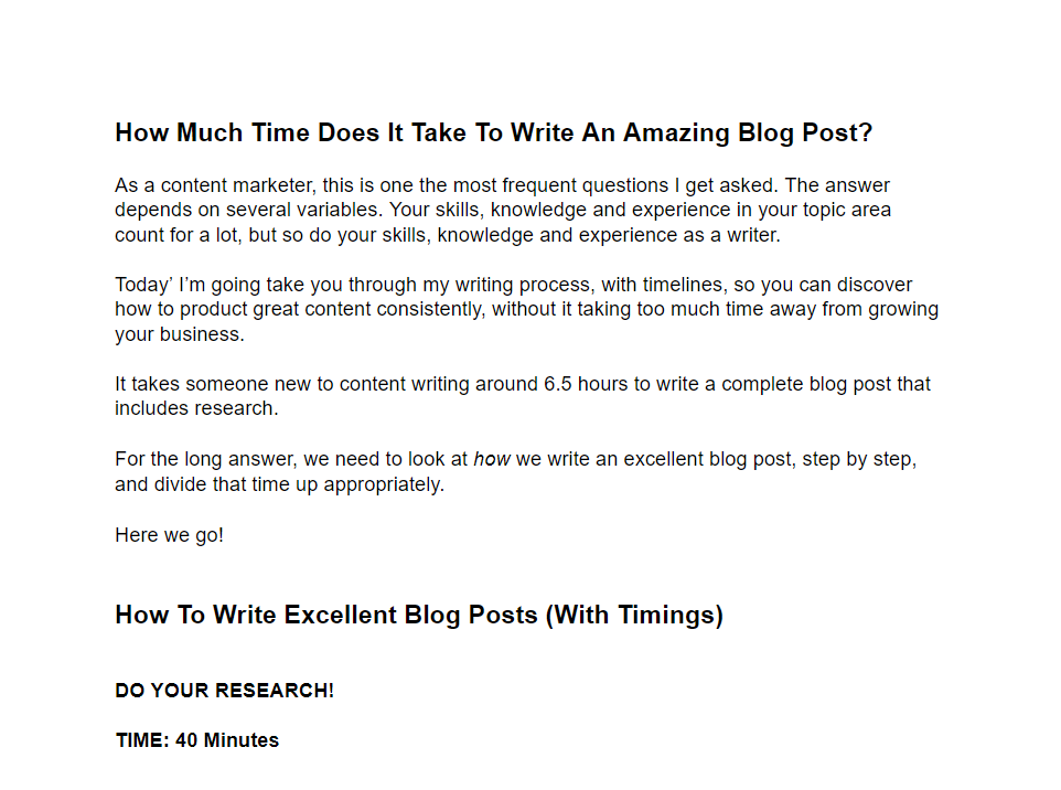 您应该花多长时间写博客文章？