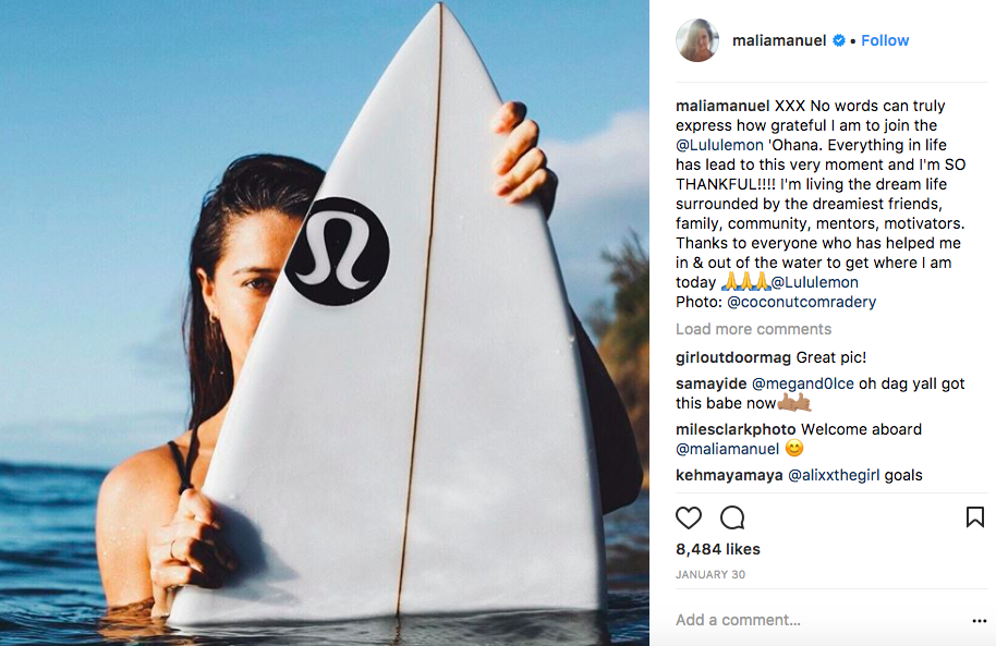 ambassadrice malia manuel lululemon