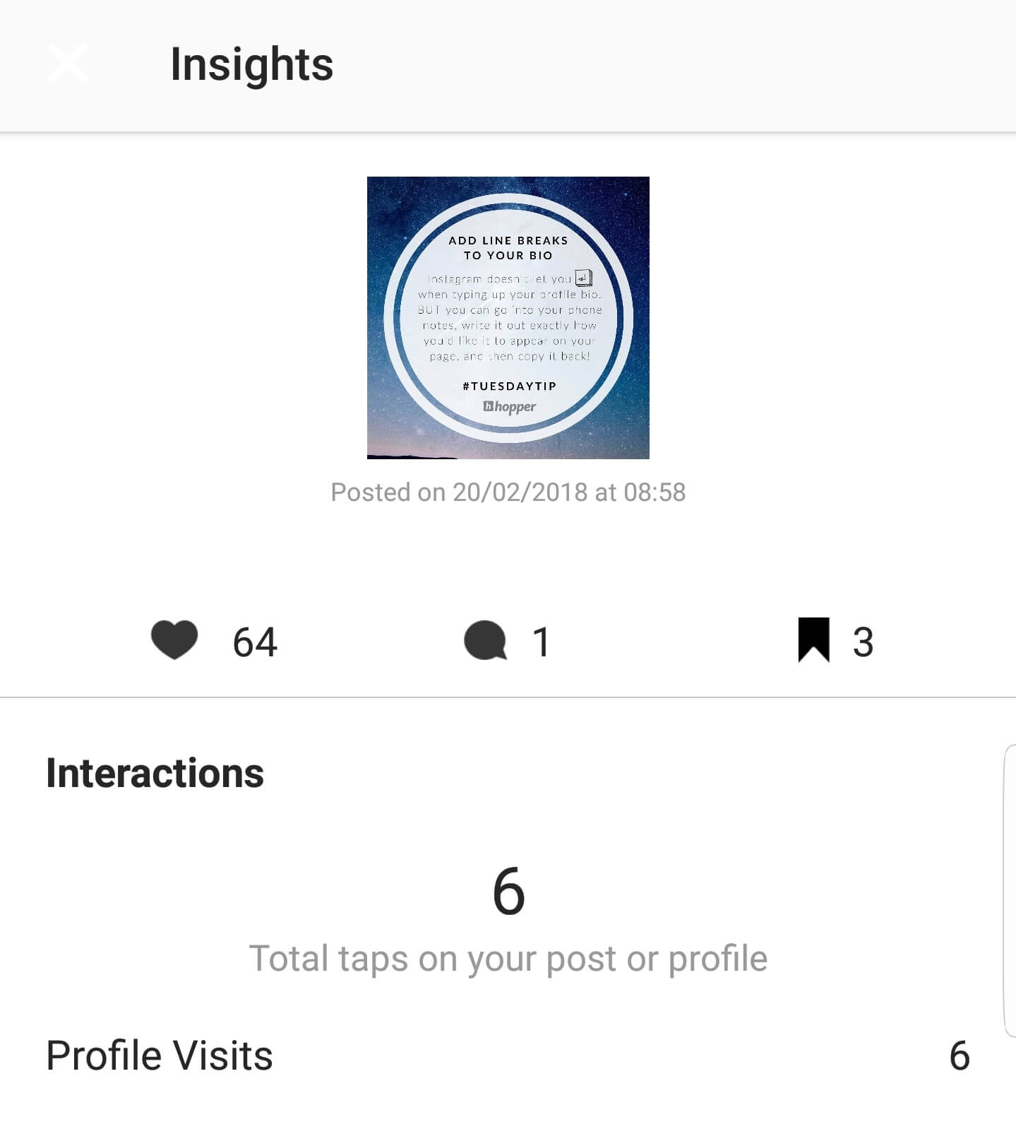 Insights de Instagram: contenido Instagram Insights Content