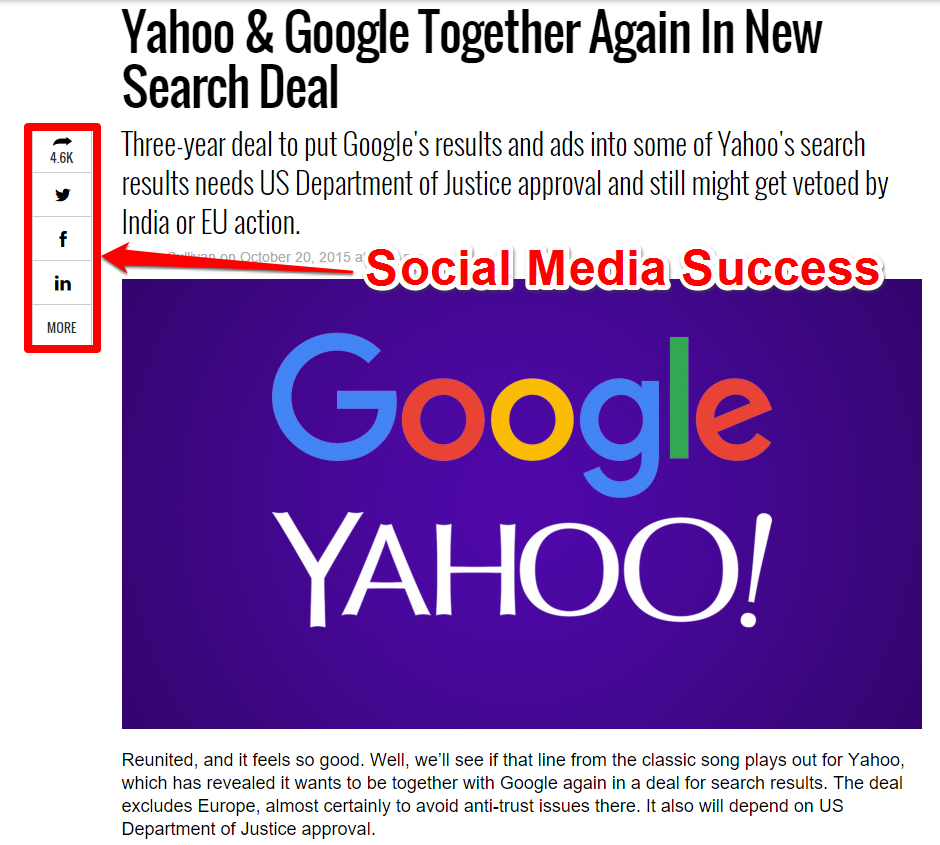 Danny Sullivan Post SEL - Sucesso na mídia social
