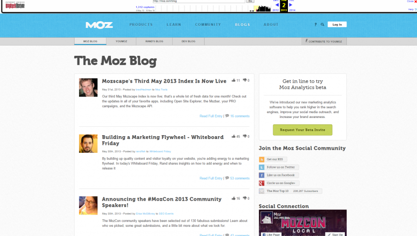 Moz Blog em 2013