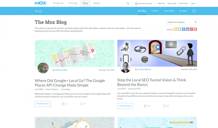 Moz Blog em 2015
