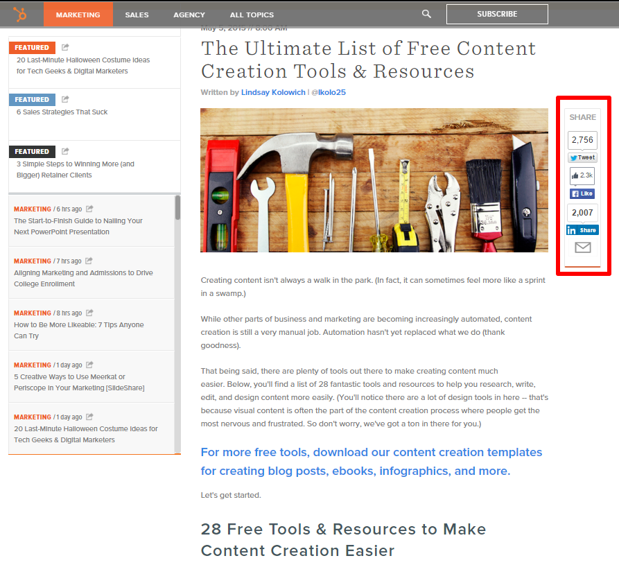 Lists - Ultimate List of Free Content Creation Tools & Resources