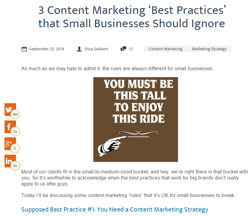 Best Practices - Content Marketing Ideas to Ignore