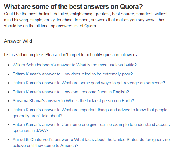Quora问答