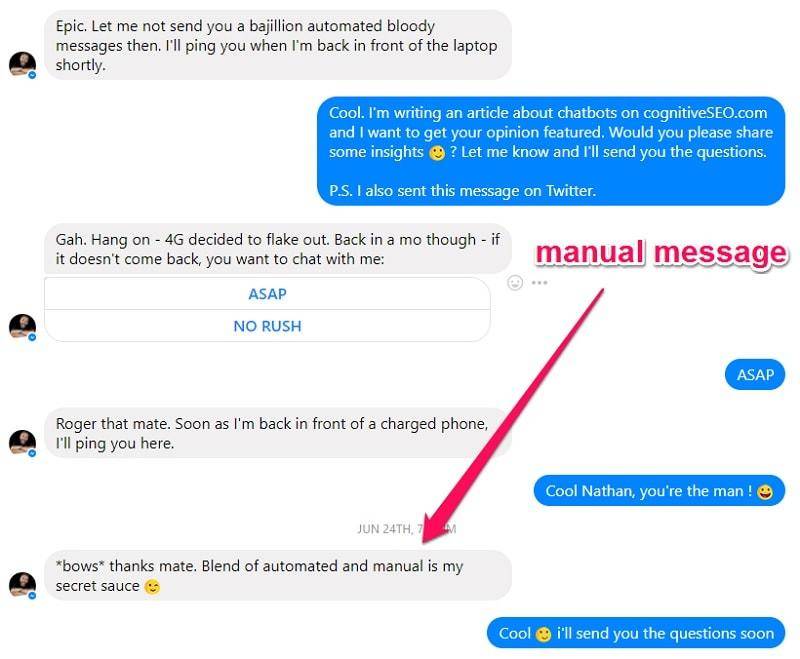 Nathan Hague Messenger Chatbot