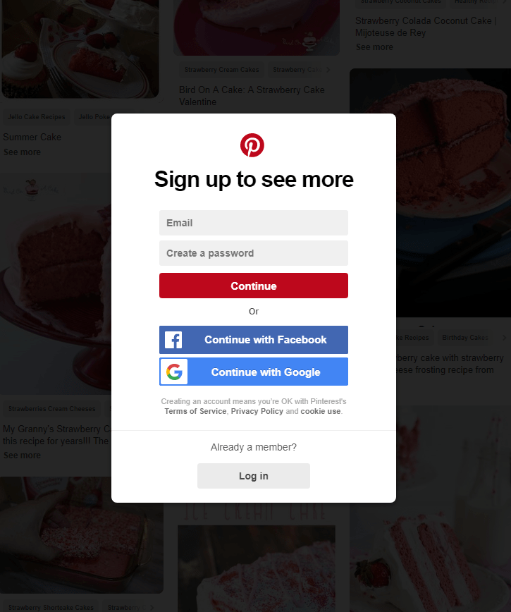 Pinterestのブロックポップアップ