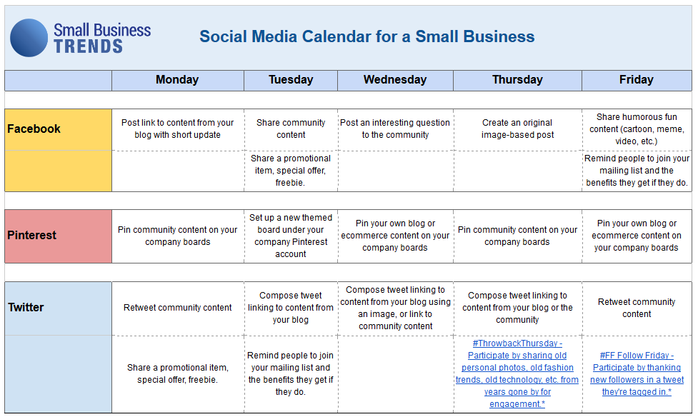 calendário de mídia social