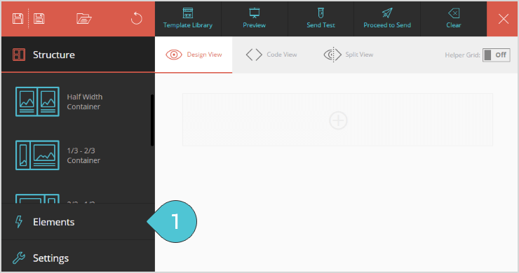 Moosend editor elements tab