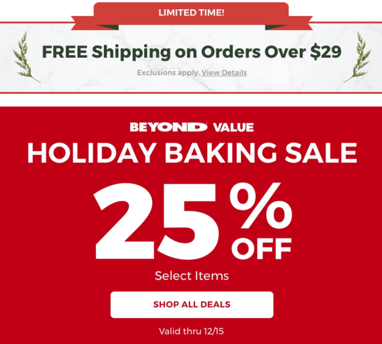 Holiday email marketing campaign by bed bath & beyond + subject line