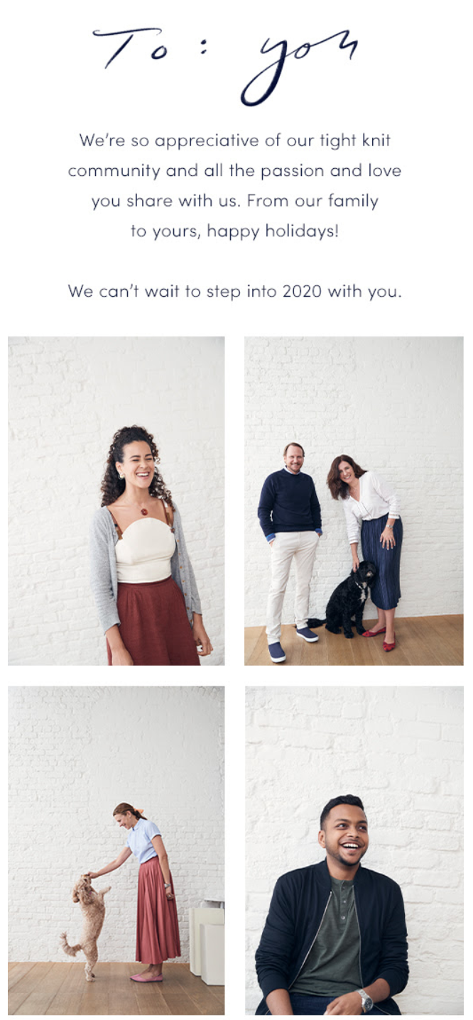 Rothy's christmas eve campaign example + subject line