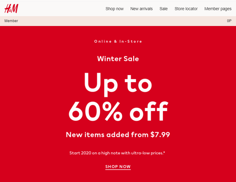 h&m holiday email marketing campaign and subject line for christmas