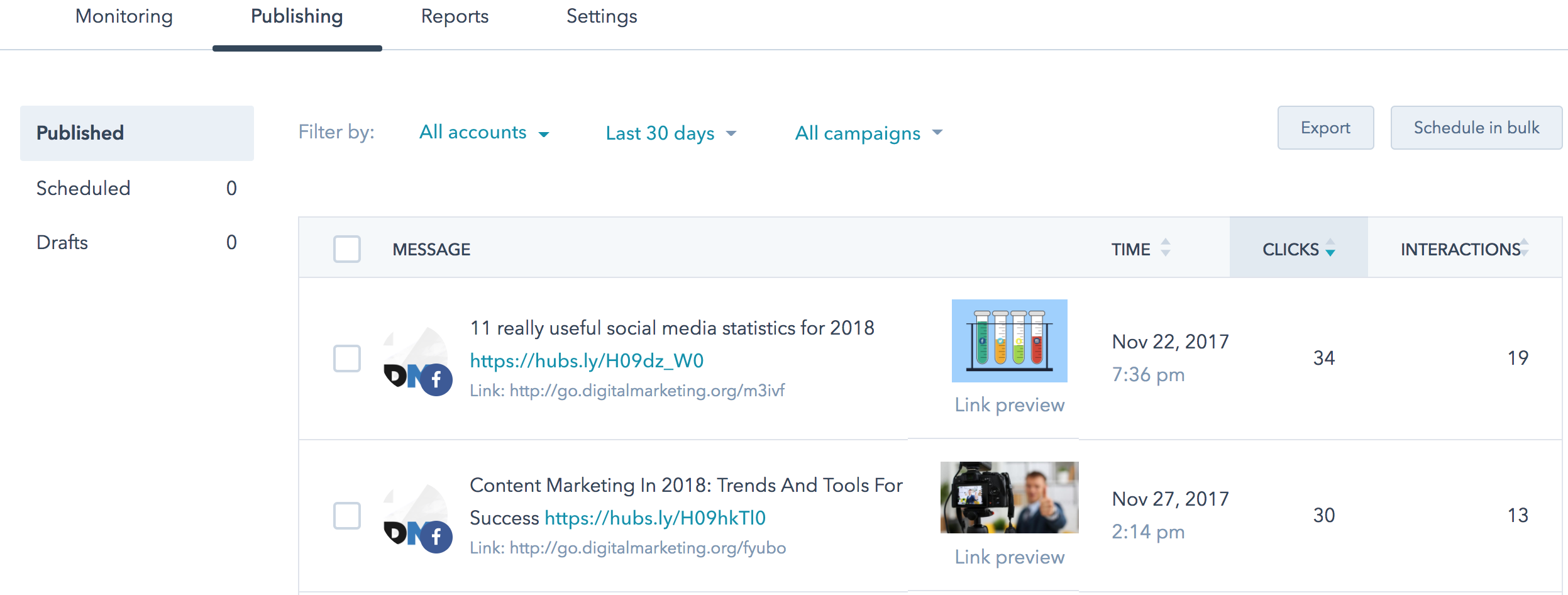 Social Media Monitoring HubSpot Example