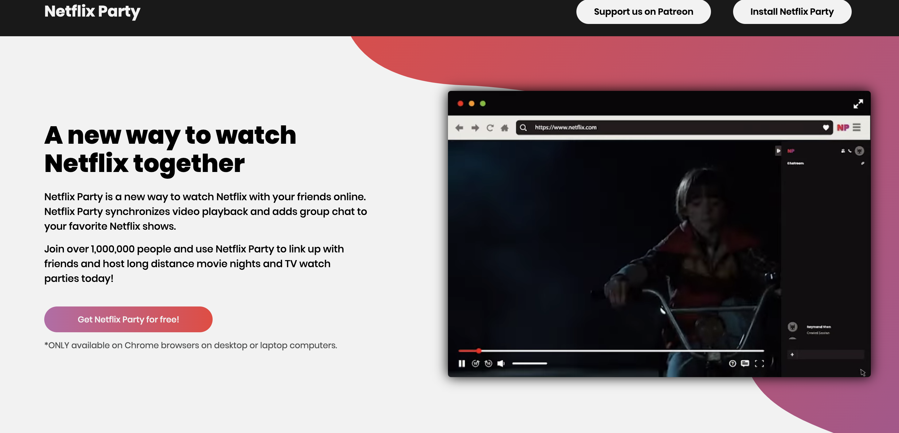 Crie uma festa de assistir netflix ao vivo