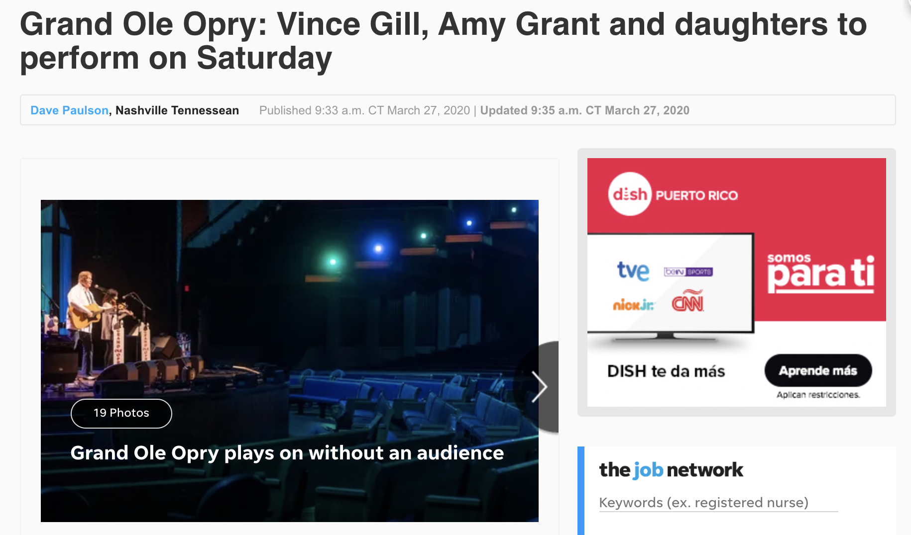 Grand Ole Opry Transmissão ao vivo durante o distanciamento social