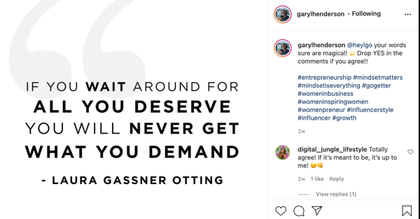 Laura Gassner Otting Zitat Beispiel für Social Media
