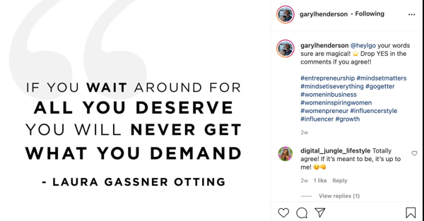Esempio di citazione di Laura Gassner Otting per i social media