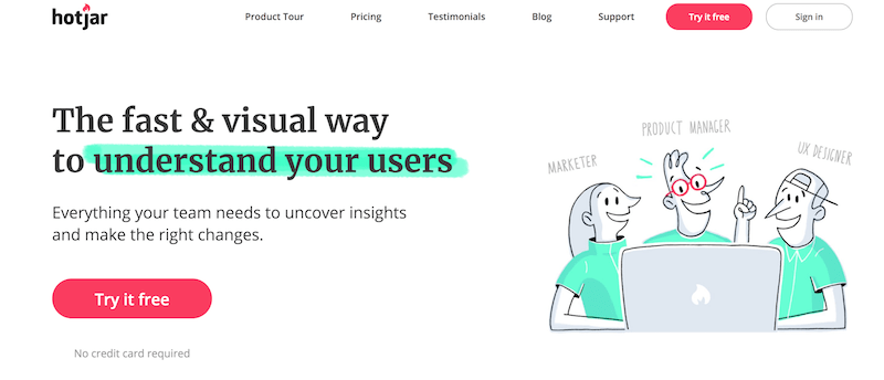 herramienta de optimización de sitios web hotjar