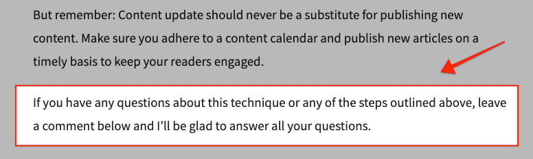 Encourage Comments