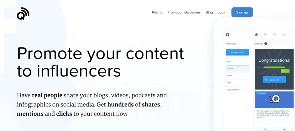Quuu Promote - Quuu Promote is an influencer marketing tool by Quuu.co, a content curation platform.