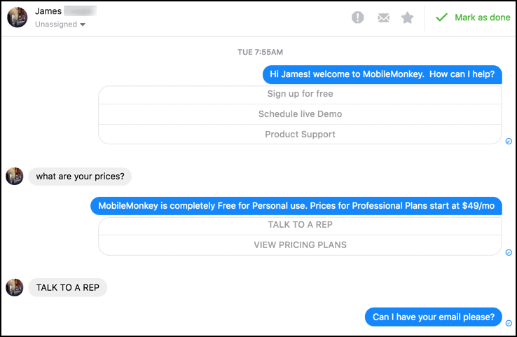 Annunci di Facebook Messenger