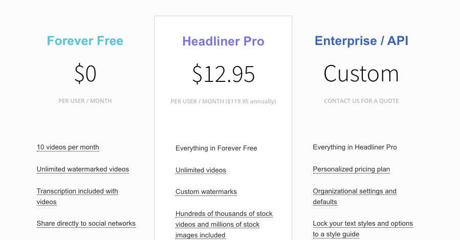 Headliner Pricing