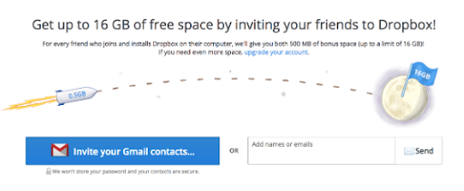 Dropbox utilise un programme de parrainage pour aider à fidéliser les utilisateurs