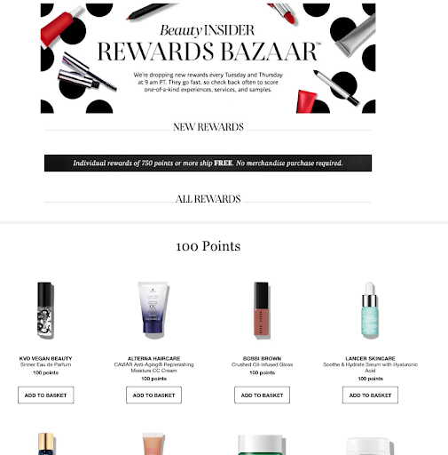 Sephora offre à ses clients des points de fidélité pour les fidéliser