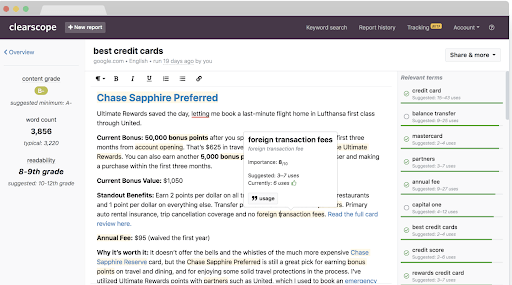 เครื่องมือ seo การเพิ่มประสิทธิภาพเนื้อหา ClearScope