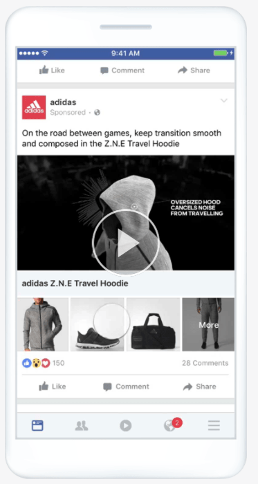 Reklama kolekcji na Facebooku