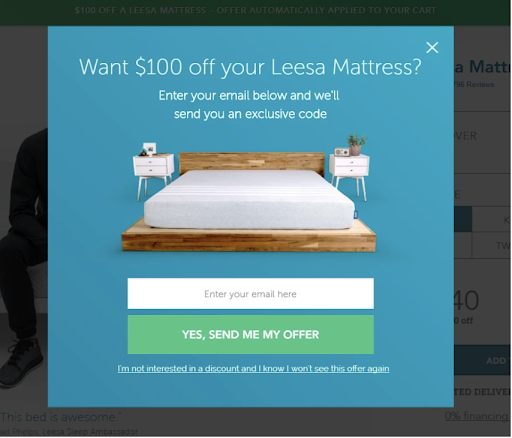 Multichannel vs. Omnichannel-Beispiel von Leesa Mattresses