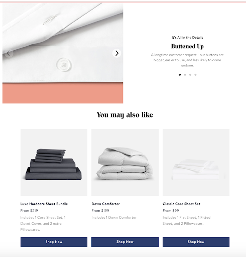 Página de inicio de Brooklinen