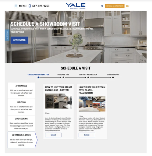 page de destination de l'appareil Yale