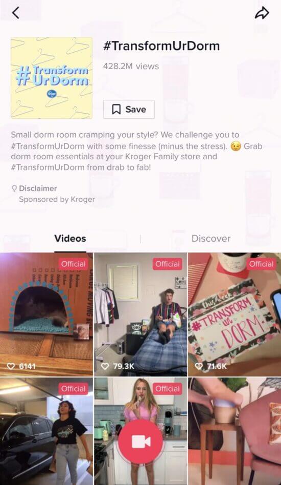 Marketing viral Kroger TikTok