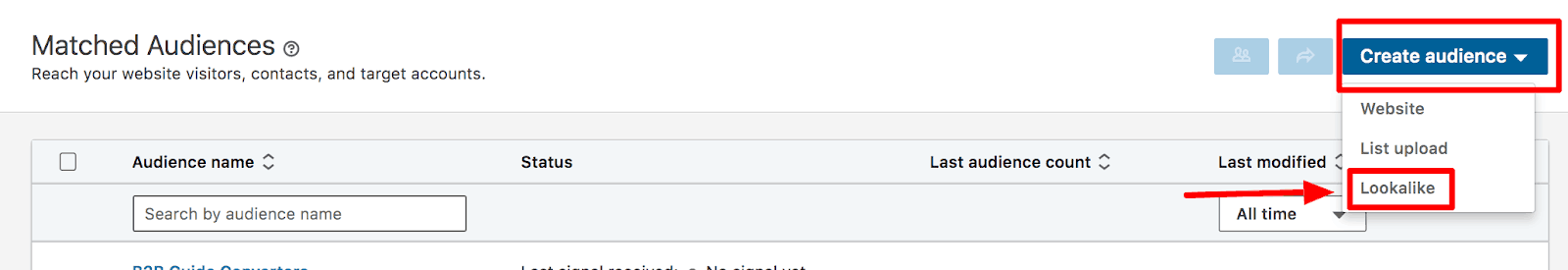 Zrzut ekranu przedstawiający kolejny krok w tworzeniu lookalike audiences na LinkedIn.