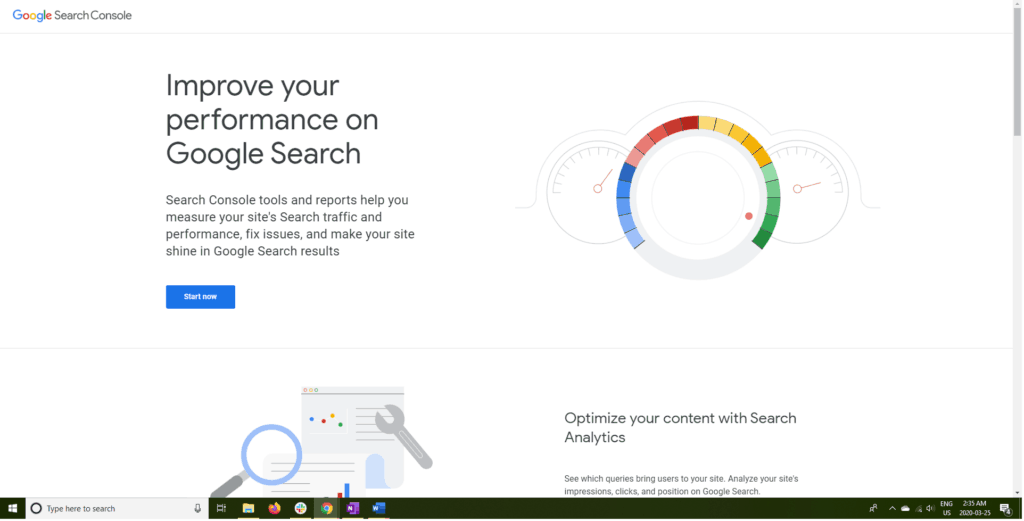 konsol pencarian google