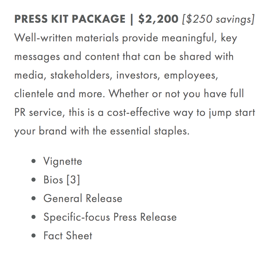 Dossier de presse Paquet RP Press kit PR package