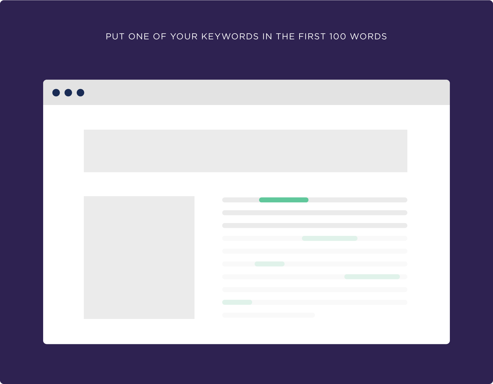 Ponga una de sus palabras clave en las primeras 100 palabras Put one of your keywords in the first 100 words