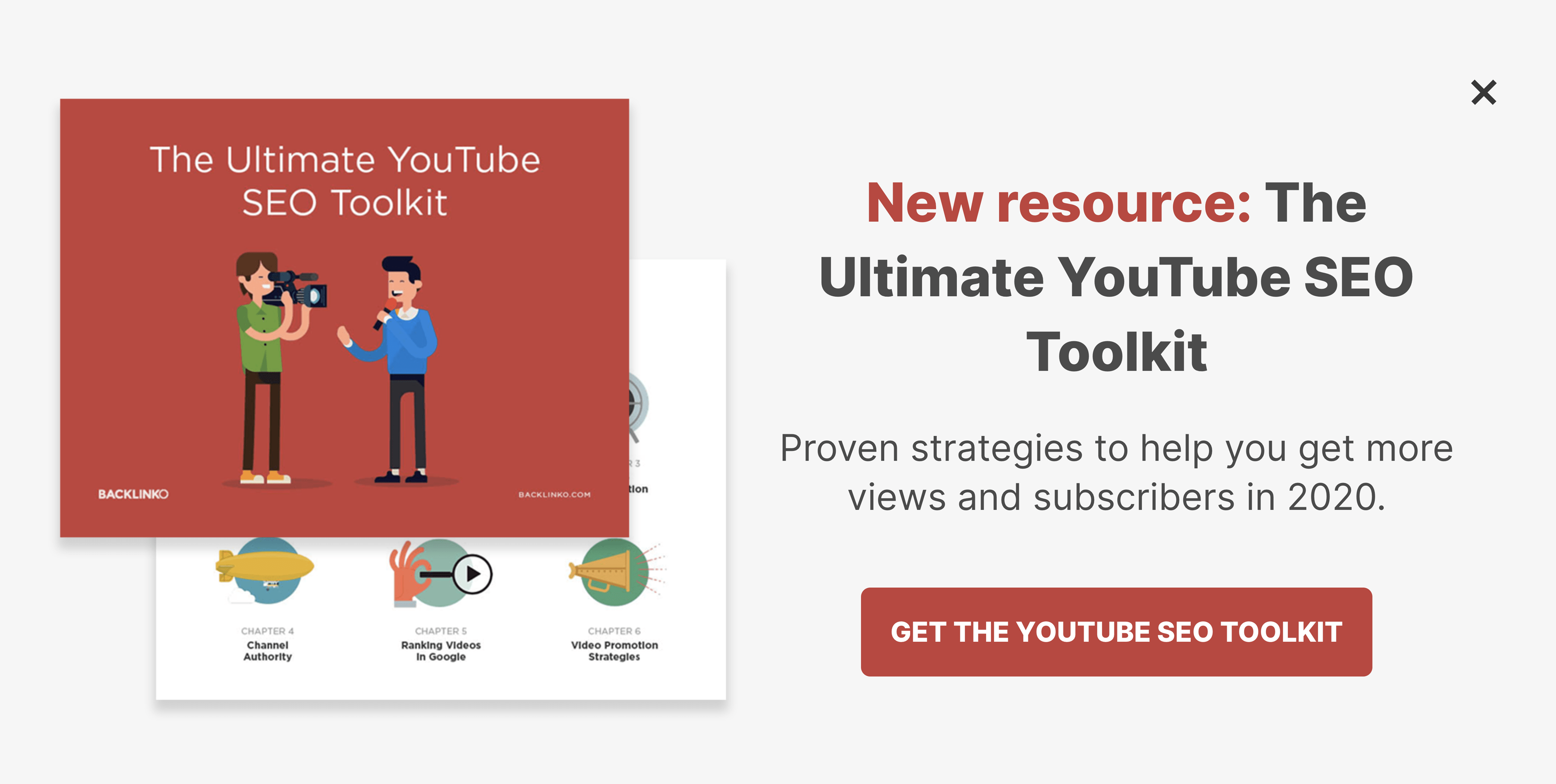Centro de marketing de YouTube: ventana emergente de intención de salida YouTube Marketing Hub – Exit Intent Popup