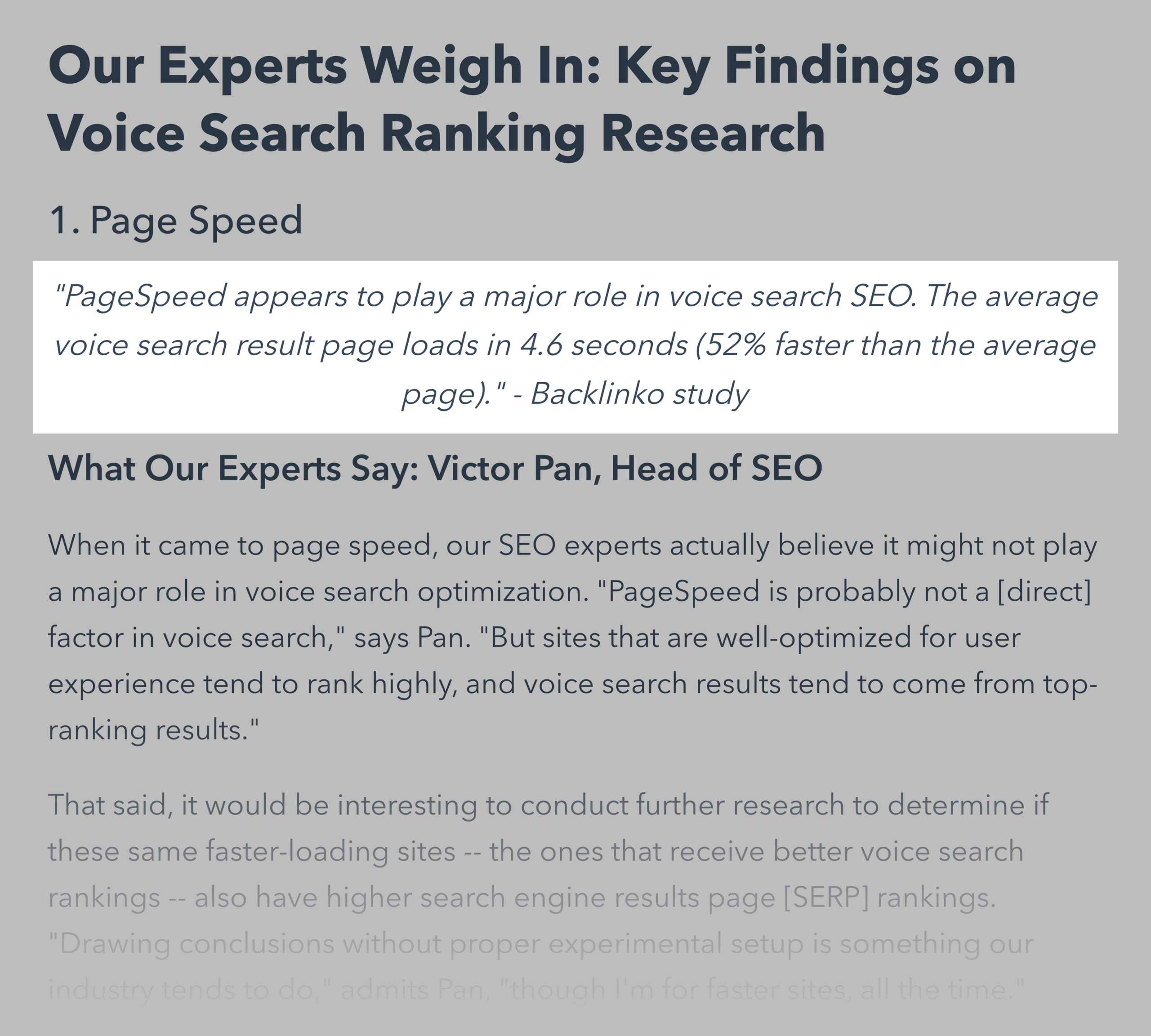 Backlinko - Rezultatele studiului de căutare vocală citate pe blogul Hubspot Backlinko – Voice Search Study Findings Cited On Hubspot Blog