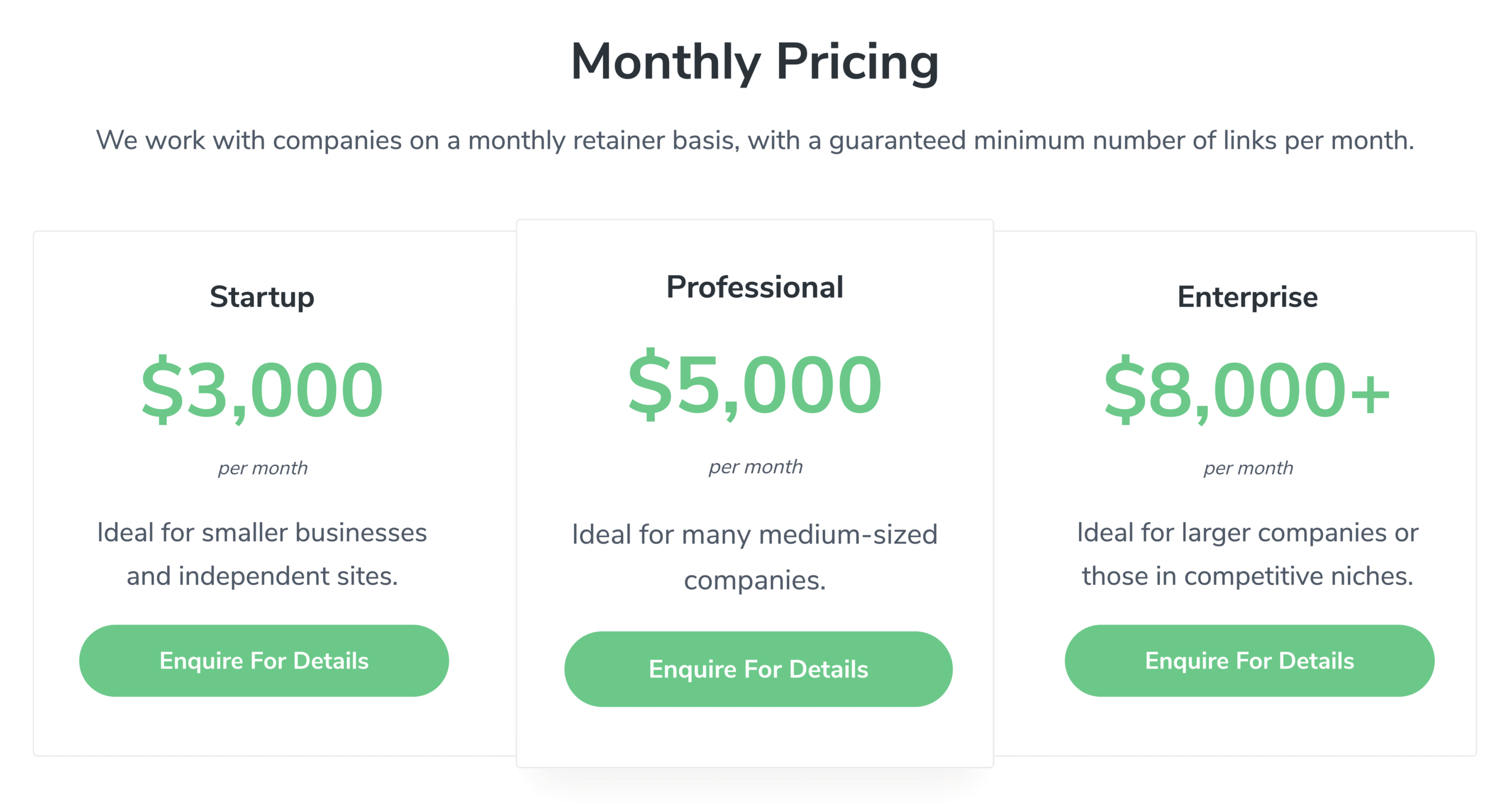 Linkbuilder – ราคารายเดือน Linkbuilder – Monthly Pricing