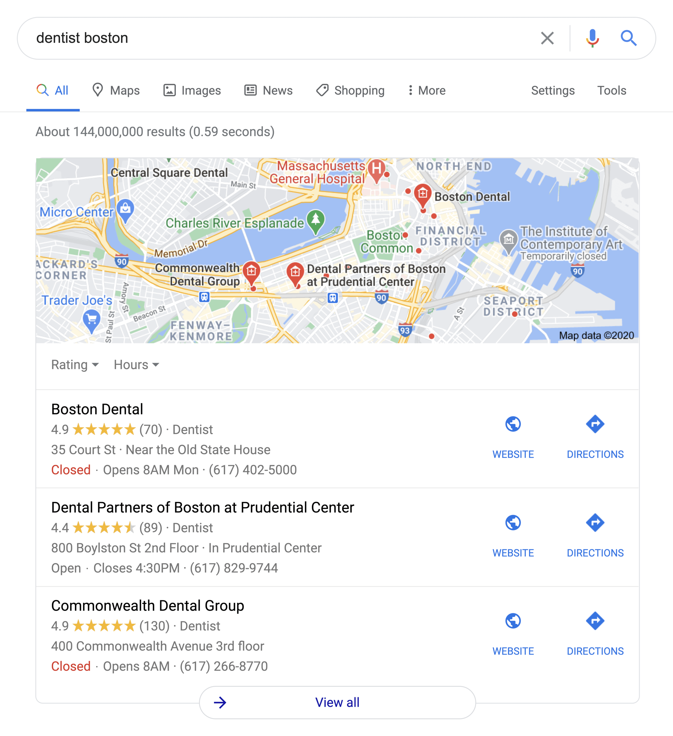 ทันตแพทย์ท้องถิ่น SERPs บอสตัน Dentist Boston Local SERPs