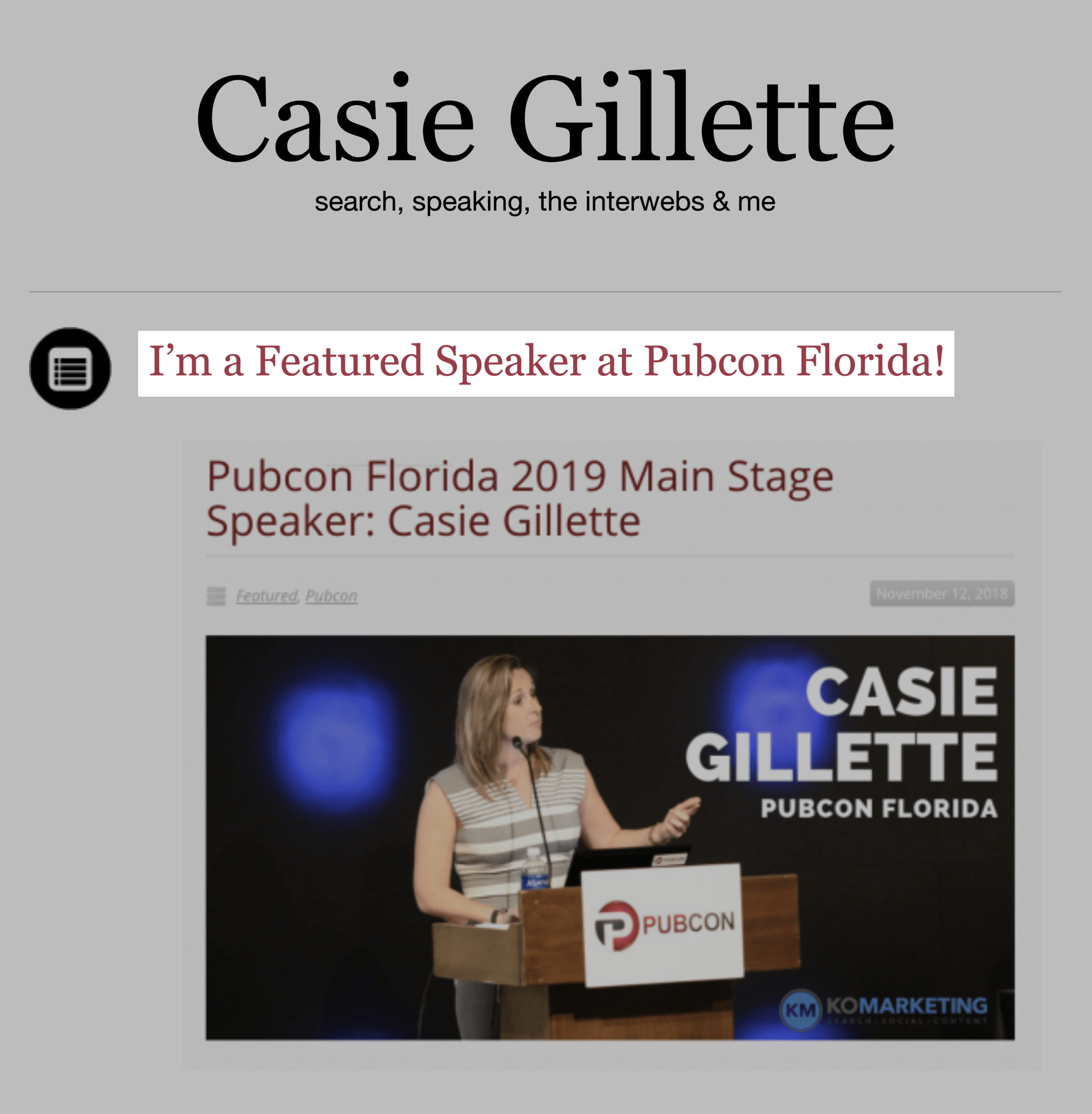 Casie Gillette – Featured Speaker