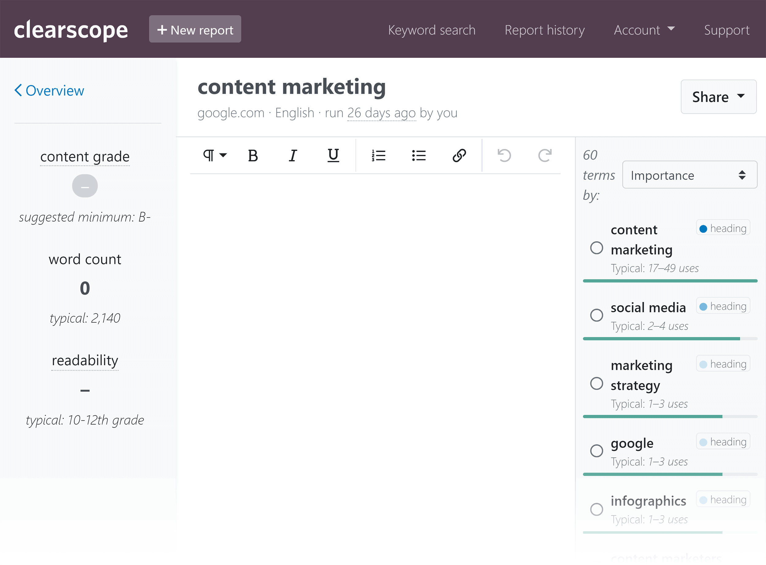 Clearscope - Backlinko - تحسين Clearscope – Backlinko – Optimize